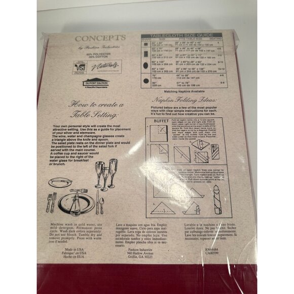 Naturals Red tablecloth 60x104 - Picture 4 of 4